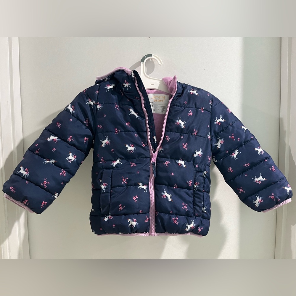 jumping beans Unicorn Coat with Fleece Lining, size 4T